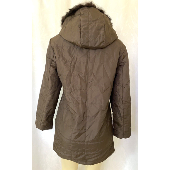 Louis Vuitton Lightweight Puffer Jacket Brown Removable Hood Fur Trim Qu… - Picture 3 of 11